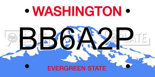 BB6A2P Washington License Plate