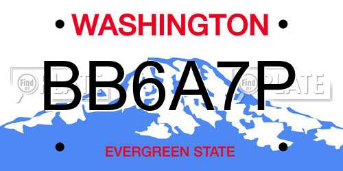 BB6A7P Washington License Plate
