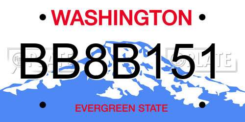 BB8B151 Washington License Plate