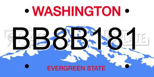 BB8B181 Washington License Plate