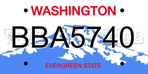 BBA5740 Washington License Plate