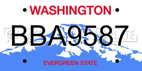 BBA9587 Washington License Plate