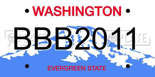 BBB2011 Washington License Plate