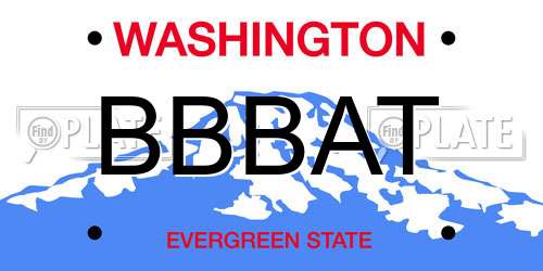 BBBAT Washington License Plate