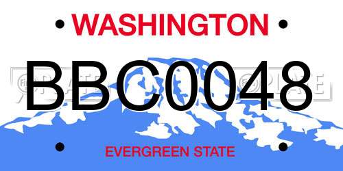 BBC0048 Washington License Plate