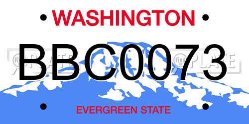 BBC0073 Washington License Plate