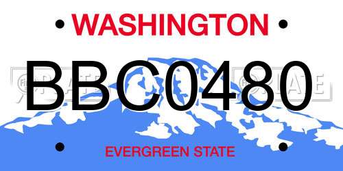 BBC0480 Washington License Plate