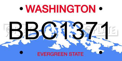 BBC1371 Washington License Plate