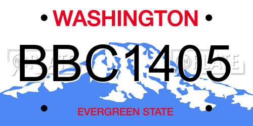 BBC1405 Washington License Plate