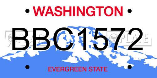 BBC1572 Washington License Plate