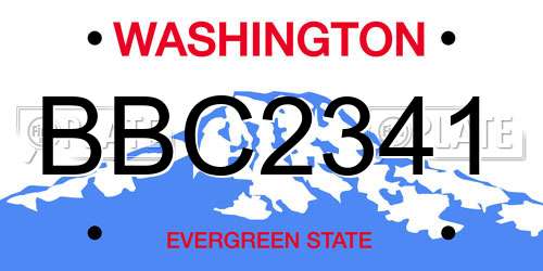 BBC2341 Washington License Plate