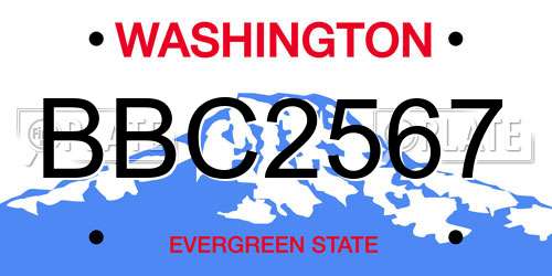 BBC2567 Washington License Plate