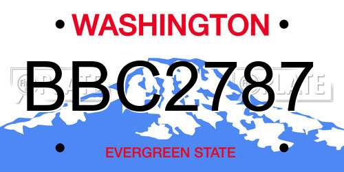 BBC2787 Washington License Plate