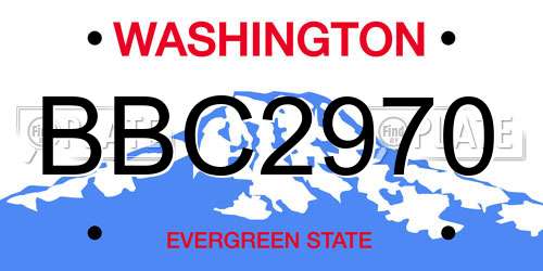 BBC2970 Washington License Plate