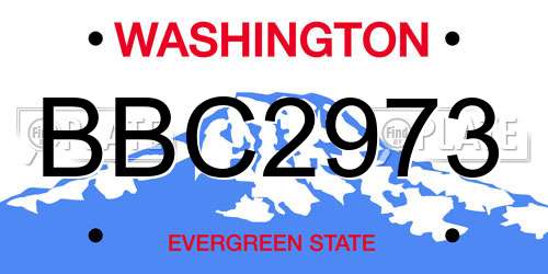 BBC2973 Washington License Plate