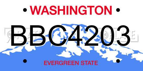 BBC4203 Washington License Plate