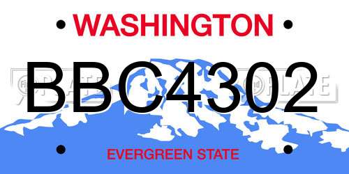 BBC4302 Washington License Plate