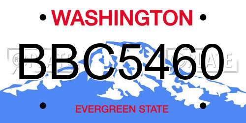 BBC5460 Washington License Plate