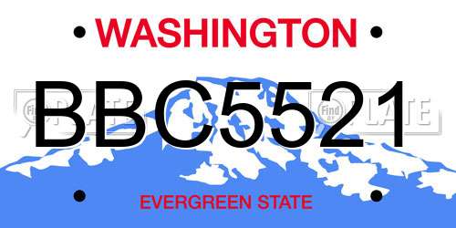 BBC5521 Washington License Plate