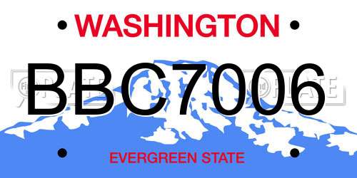 BBC7006 Washington License Plate