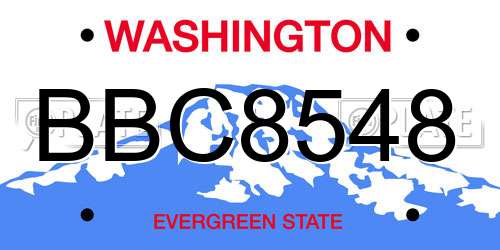 BBC8548 Washington License Plate