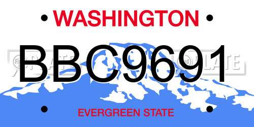 BBC9691 Washington License Plate