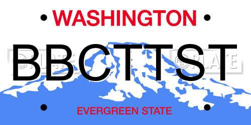BBCTTST Washington License Plate