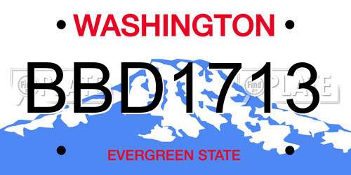 BBD1713 Washington License Plate