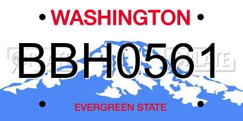 BBH0561 Washington License Plate