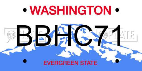 BBHC71 Washington License Plate