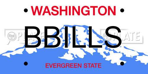 BBILLS Washington License Plate