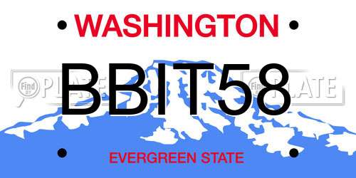 BBIT58 Washington License Plate