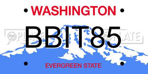 BBIT85 Washington License Plate