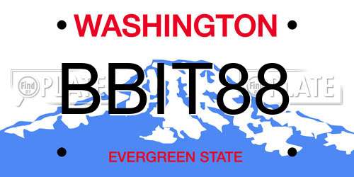 BBIT88 Washington License Plate