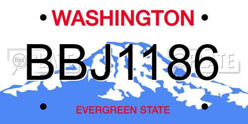 BBJ1186 Washington License Plate