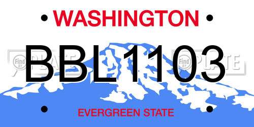 BBL1103 Washington License Plate