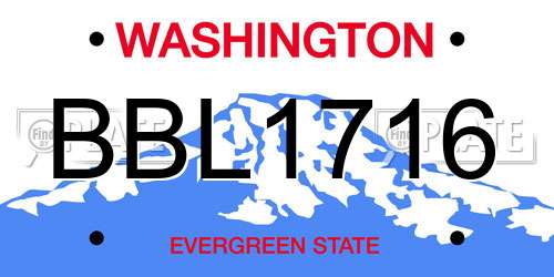 BBL1716 Washington License Plate