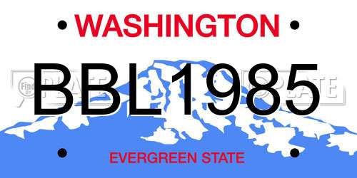 BBL1985 Washington License Plate