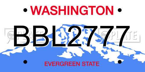BBL2777 Washington License Plate