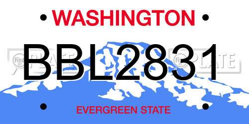 BBL2831 Washington License Plate