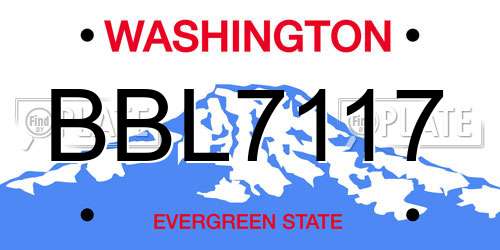 BBL7117 Washington License Plate