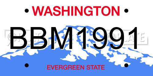 BBM1991 Washington License Plate