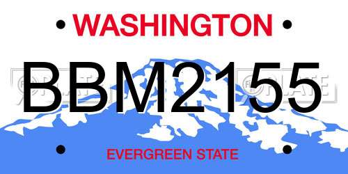 BBM2155 Washington License Plate