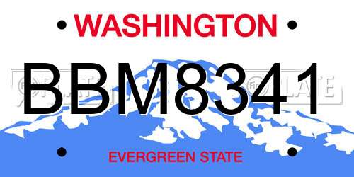 BBM8341 Washington License Plate
