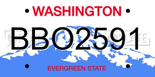 BBO2591 Washington License Plate