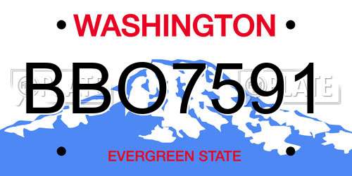 BBO7591 Washington License Plate