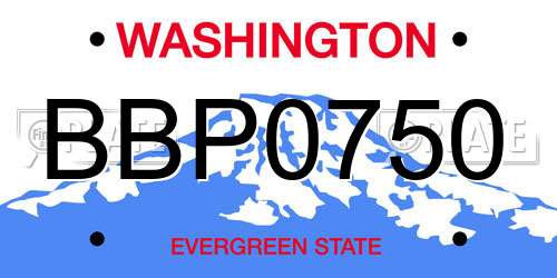 BBP0750 Washington License Plate