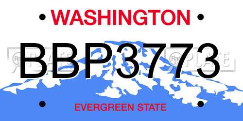 BBP3773 Washington License Plate