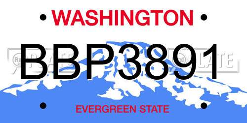 BBP3891 Washington License Plate