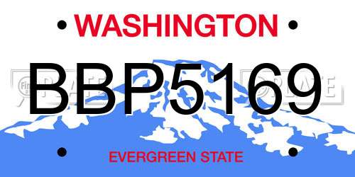 BBP5169 Washington License Plate